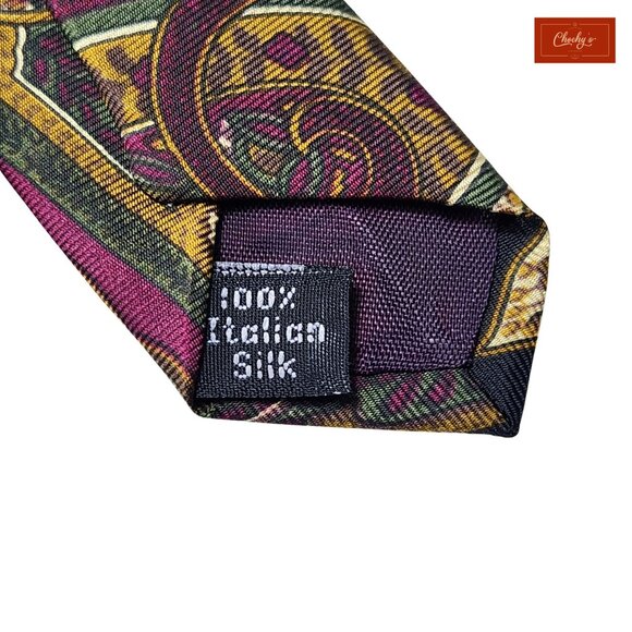 Halston Various Dark Colors 100% Italian Silk Tie 56" Long 4" Wide(ID150) - Picture 5 of 5